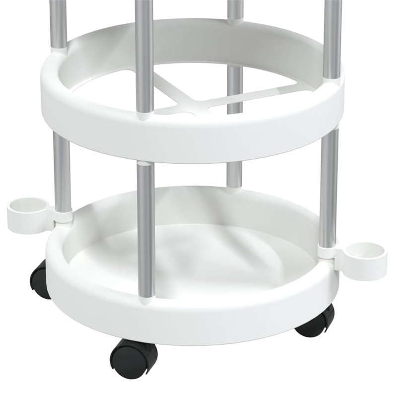 vidaXL Cleaning Trolley in Silver and White