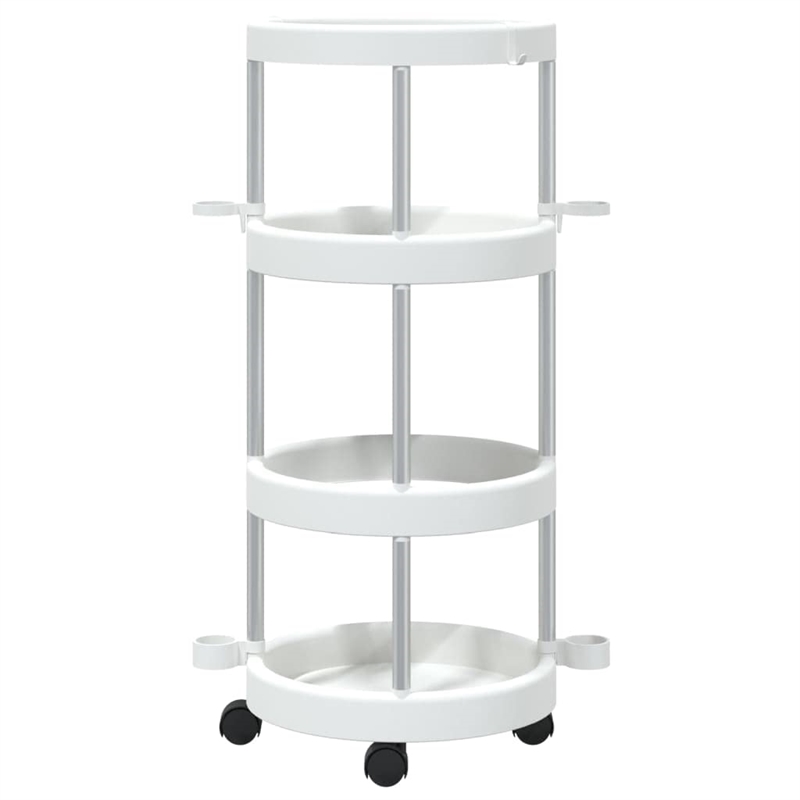 vidaXL Cleaning Trolley in Silver and White