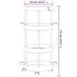 vidaXL Cleaning Trolley in Silver and White
