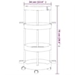 vidaXL Cleaning Trolley in Silver and White