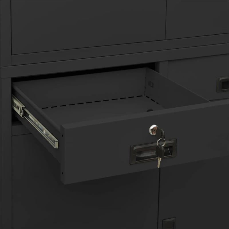 vidaXL Steel Large Office Cabinet in Anthracite