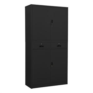 vidaXL Steel Large Office Cabinet in Anthracite