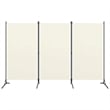 vidaXL 3-Panel Room Divider in White Fabric
