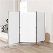 vidaXL 3-Panel Room Divider in White Fabric