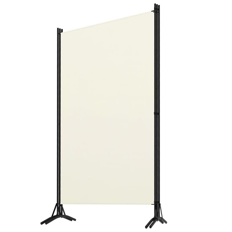 vidaXL 3-Panel Room Divider in White Fabric