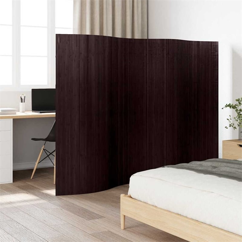vidaXL Room Divider Bamboo in Dark Brown