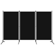 vidaXL 3-Panel Room Divider in Black Fabric