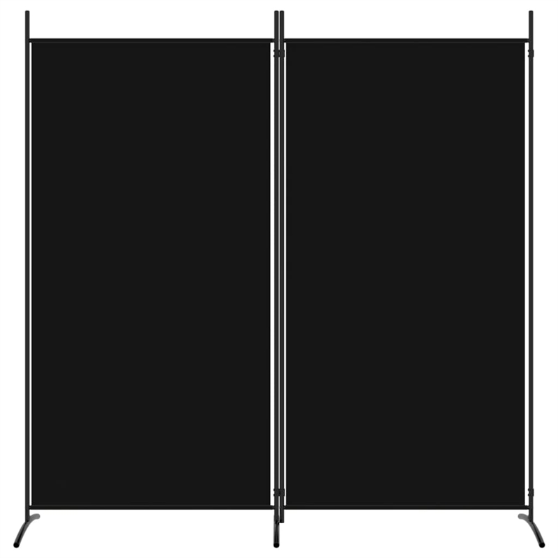 vidaXL 2-Panel Room Divider in Black Fabric