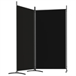 vidaXL 2-Panel Room Divider in Black Fabric