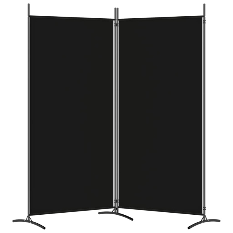 vidaXL 2-Panel Room Divider in Black Fabric