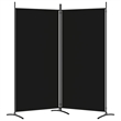 vidaXL 2-Panel Room Divider in Black Fabric
