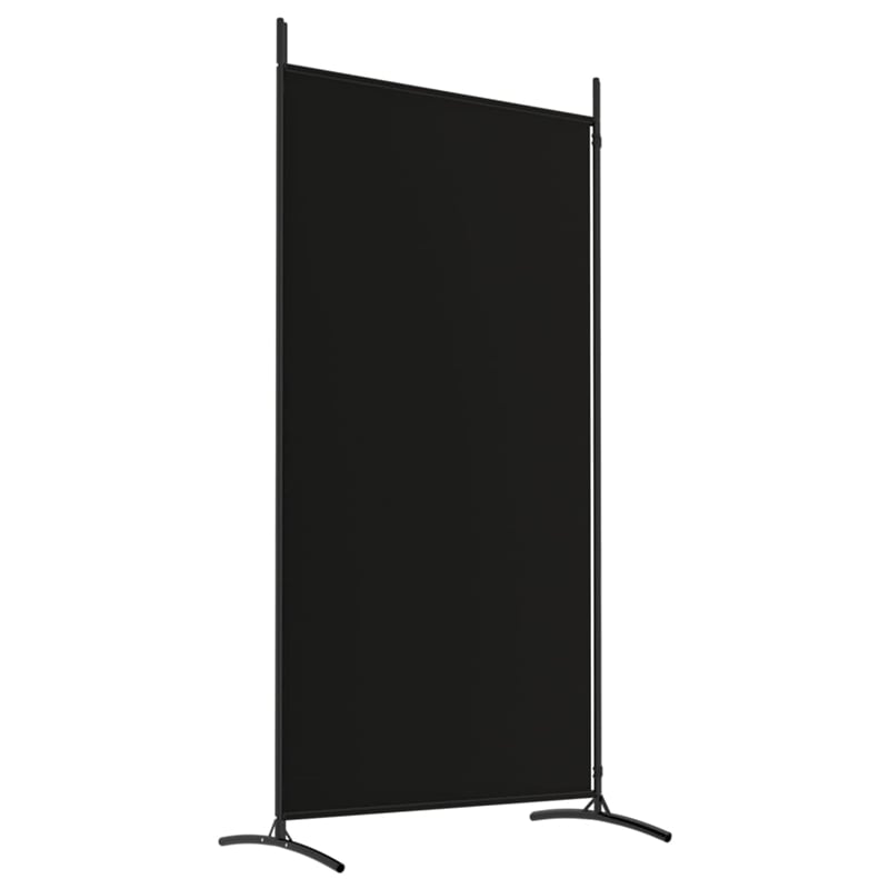 vidaXL 2-Panel Room Divider in Black Fabric