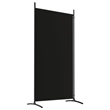 vidaXL 2-Panel Room Divider in Black Fabric