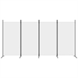 vidaXL 4-Panel Room Divider in White Fabric