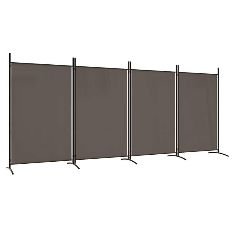 vidaXL 4-Panel Room Divider in Anthracite Fabric