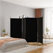 vidaXL 4-Panel Room Divider in Black Fabric