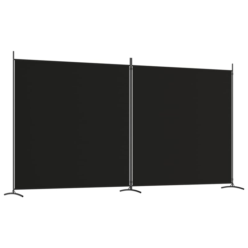 vidaXL 2-Panel Room Divider in Black Fabric