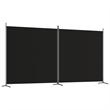 vidaXL 2-Panel Room Divider in Black Fabric