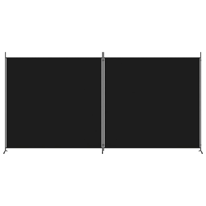 vidaXL 2-Panel Room Divider in Black Fabric