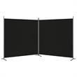 vidaXL 2-Panel Room Divider in Black Fabric