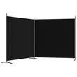 vidaXL 2-Panel Room Divider in Black Fabric
