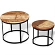 vidaXL Solid Reclaimed Wood and Iron Coffee Table in Brown and Black