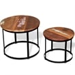 vidaXL Solid Reclaimed Wood and Iron Coffee Table in Brown and Black