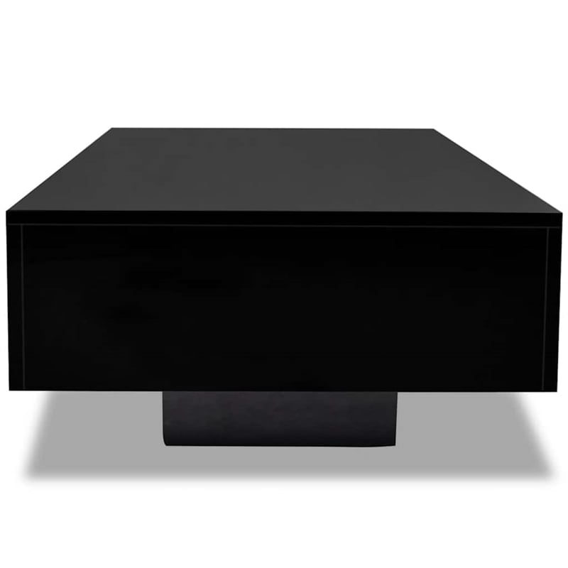 vidaXL MDF With High Gloss Finish Medium Coffee Table in Black