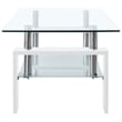 vidaXL Melamine Coffee Table in White and Transparent Tempered Glass