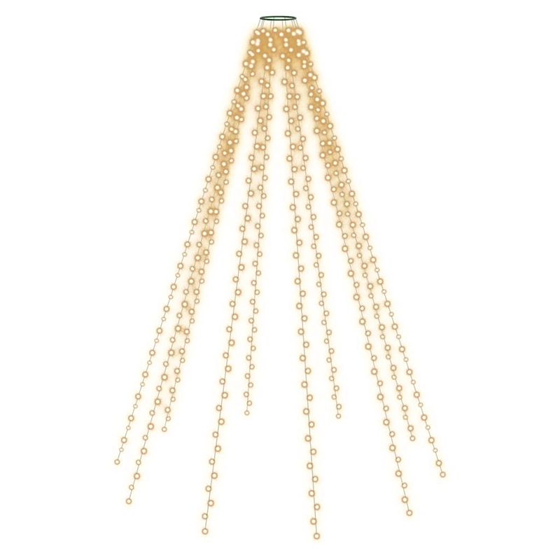 vidaXL Warm White PVC Tree Light in Dark Green