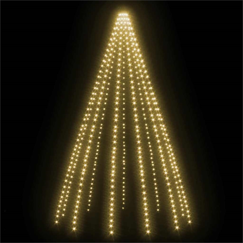 vidaXL Warm White PVC Tree Light in Dark Green