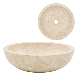 vidaXL 15.7&quotx4.7&quot Marble Sink in Cream