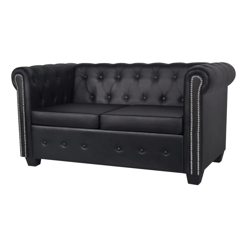Vidaxl 2-Seater Sofa in Black Faux Leather