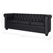 Vidaxl 3-Seater Sofa in Black Artificial Leather