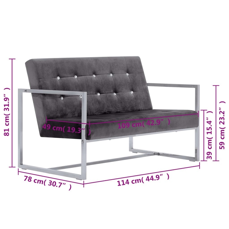 Vidaxl 2-Seater Loveseat in Dark Grey Polyester
