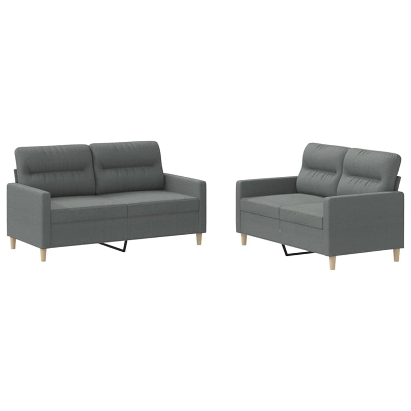 Vidaxl Metal Sofa Set in Dark Grey Polyester Fabric