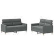 Vidaxl Metal Sofa Set in Dark Grey Polyester Fabric