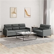 Vidaxl Metal Sofa Set in Dark Grey Polyester Fabric