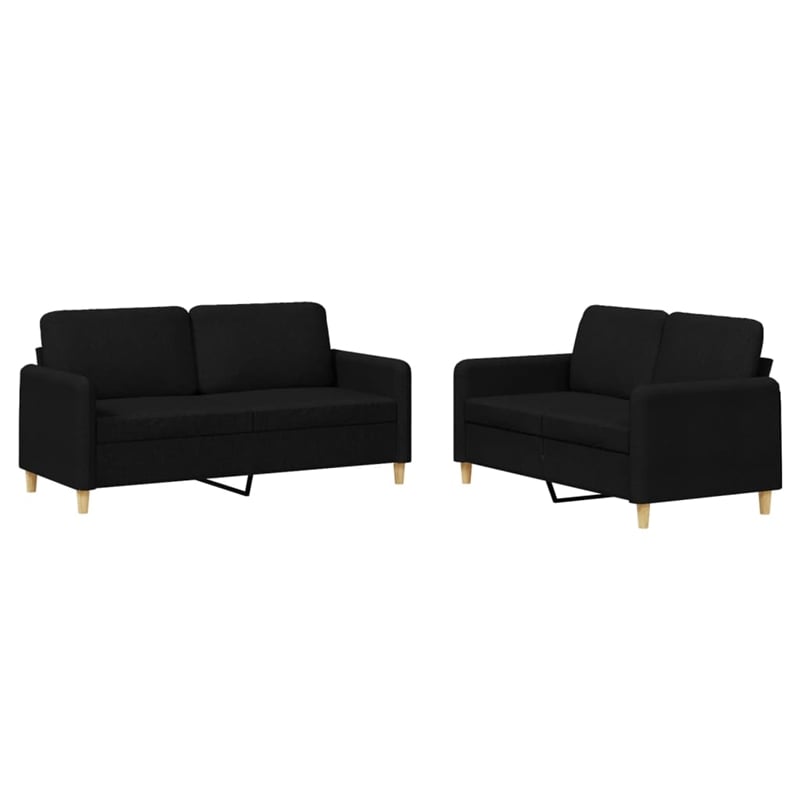 Vidaxl Metal Sofa Set in Black Fabric