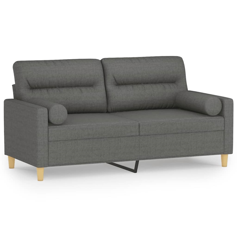 Vidaxl Metal 2-Seater Sofa in Dark Grey Polyester