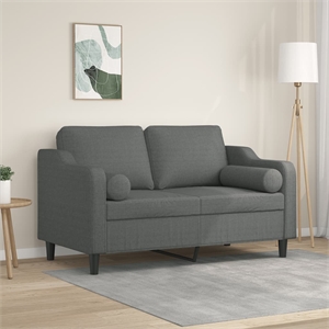 Vidaxl Metal 2-Seater Sofa in Dark Grey Polyester