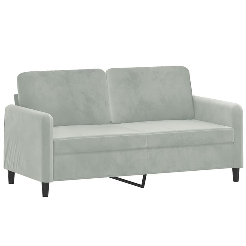 Vidaxl 2-Seater Sofa with Removable Covers in Light Grey Velvet