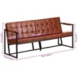 Vidaxl Meatal 3-Seater Sofa Brown in Goat Leather