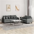 Vidaxl Large Rectangular Sofa Set in Dark Gray Polyester