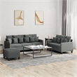 Vidaxl Metal Sofa Set in Dark Grey Polyester Fabric