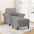 Vidaxl Single Sofa Chair with Footstool in Light Grey