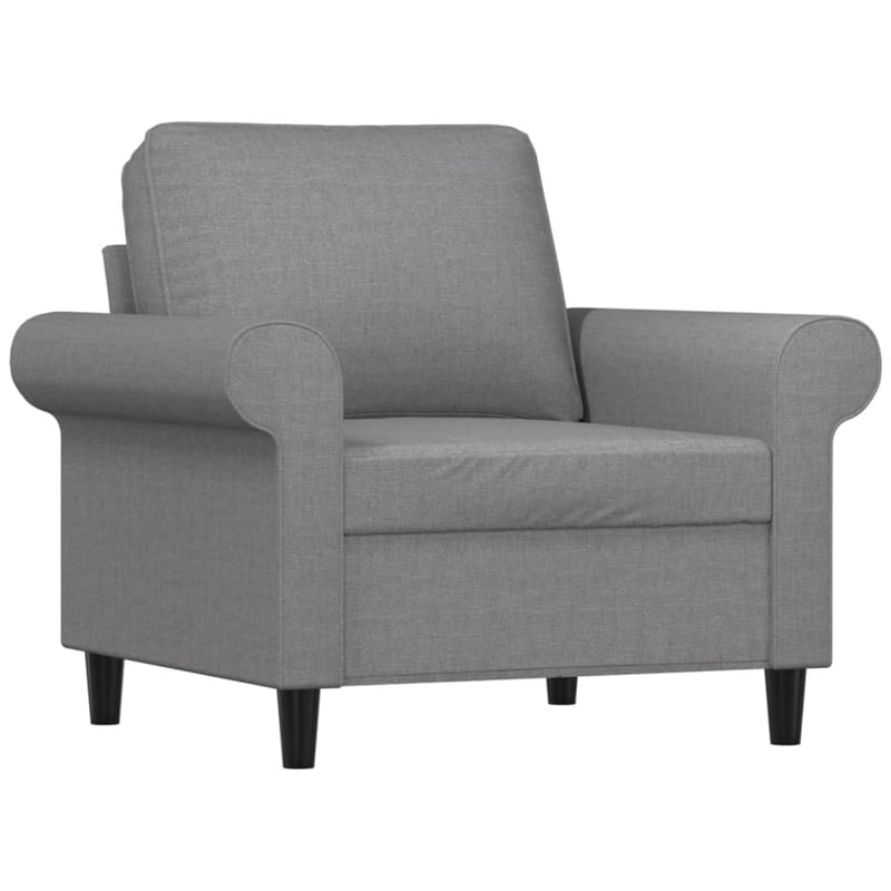 Vidaxl Single Sofa Chair with Footstool in Light Grey