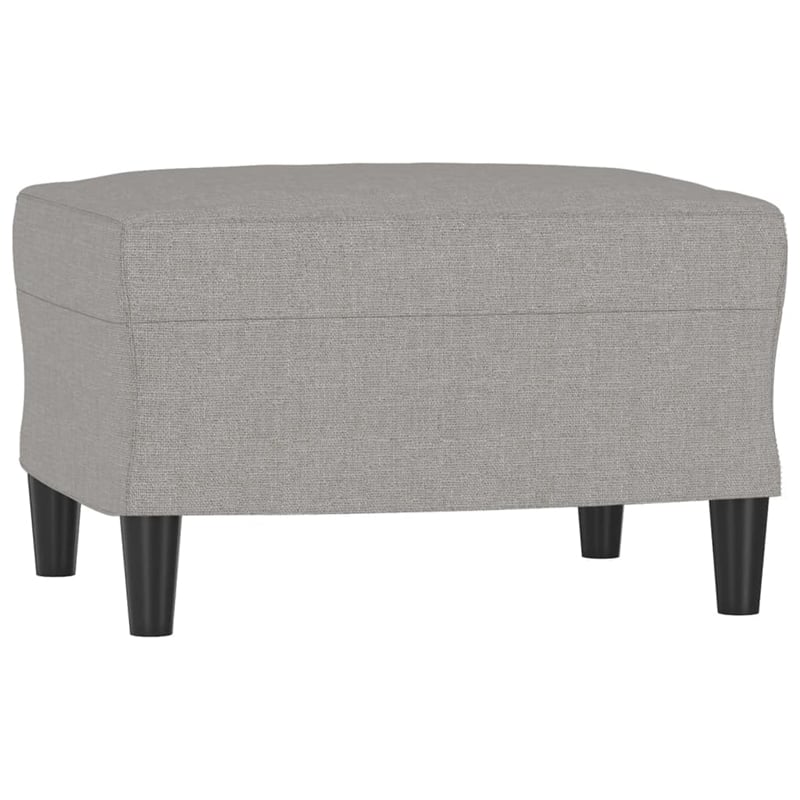 Vidaxl Single Sofa Chair with Footstool in Light Grey