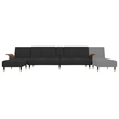 Vidaxl Large Adjustable Armrests L-Shaped Sofa Bed in Black Velvet