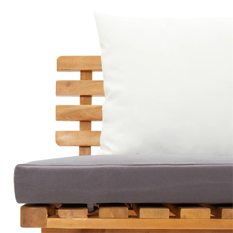 Vidaxl Acacia Wood Garden Day Bed in White and Dark Gray